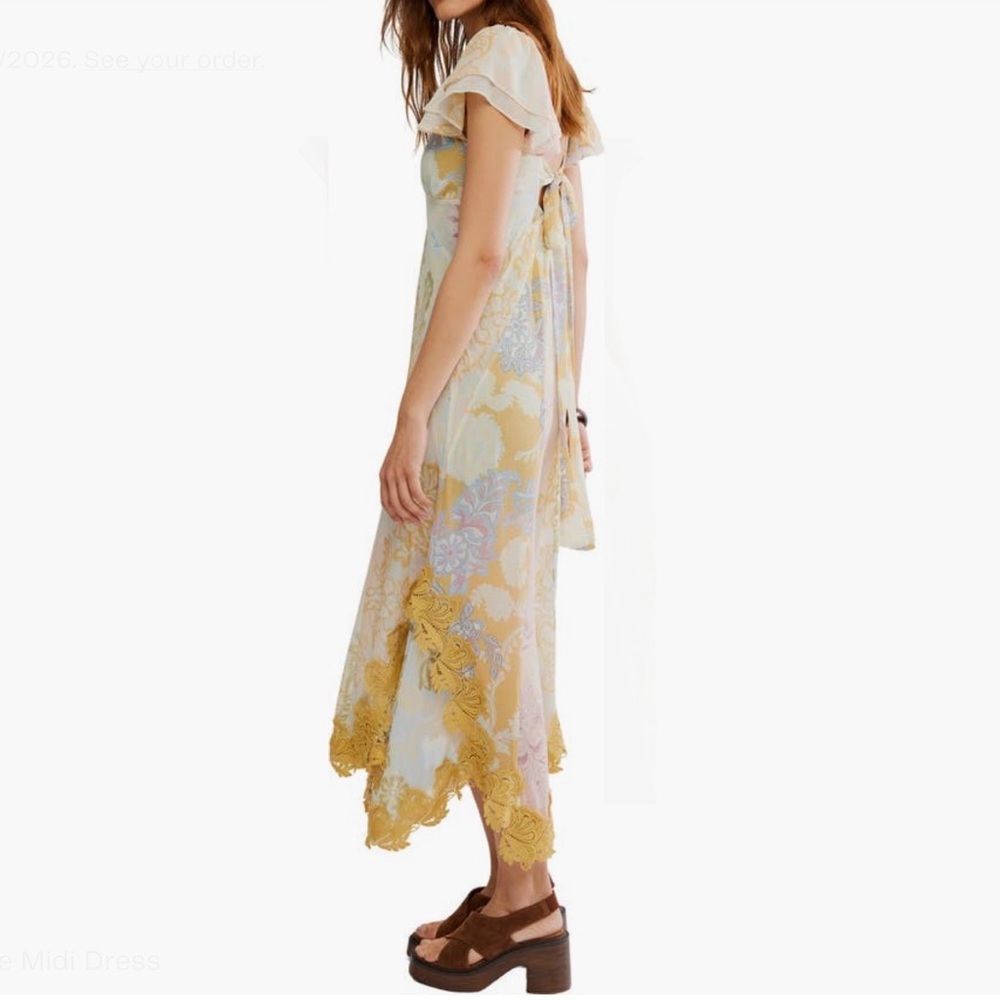 Free People Bali Aurora Flutter Sleeve Midi Dress - Picture 3 of 7